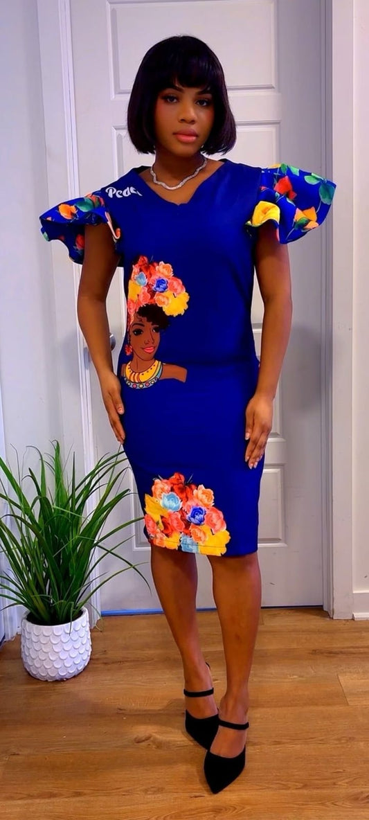 DJODJO COLLECTION - AFRICAN WOMAN BLEU