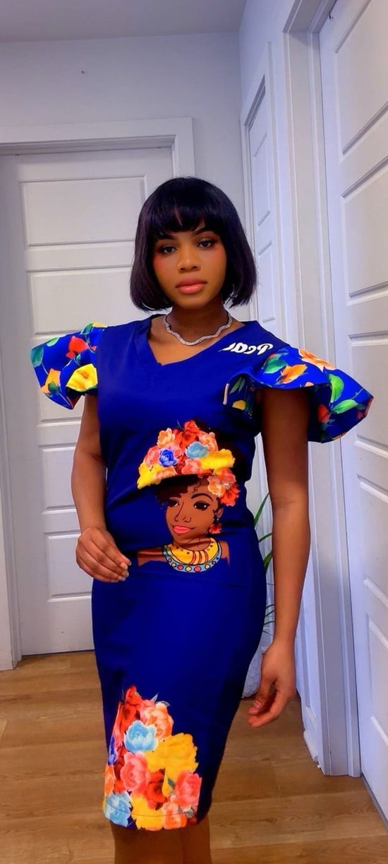 COLLECTION DJODJO - FEMME AFRICAINE BLEU