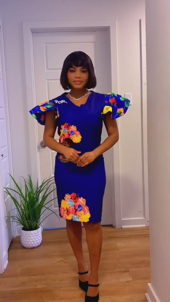 COLLECTION DJODJO - FEMME AFRICAINE BLEU